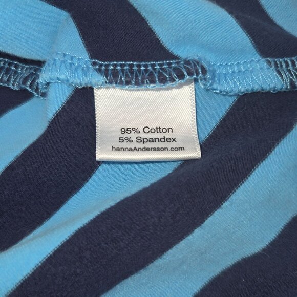 Hanna Andersson Girls Striped Dress Size 6-7 Blue & Black Cotton Blend 4159 - Picture 5 of 9